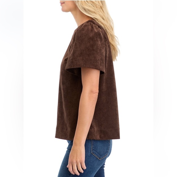 crown & ivy Tops - Crown & Ivy Women's Puff Sleeve Corded Top | L